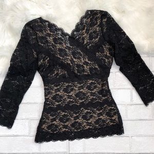 Bebe Black lace top